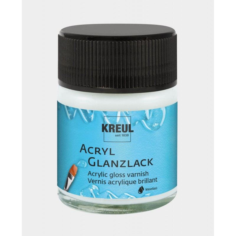 Vernis acrylique brillant, à base d'eau